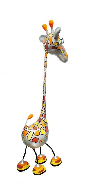Crazy Giraffe Brown/orange small Kunst en Kadootjes