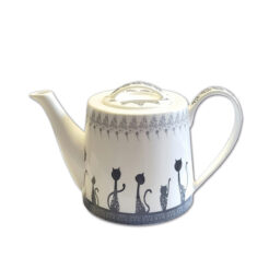 Theepot kat, zwart/wit Kunst en Kadootjes