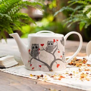Theepot Uil/harten Kunst en Kadootjes