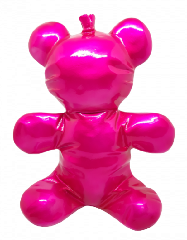 Balloon bear metallic pink Kunst en Kadootjes