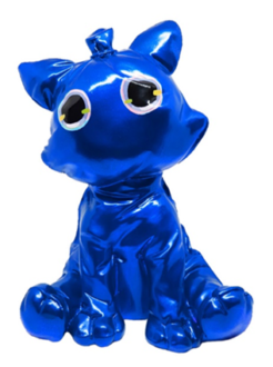 Balloon Cat blauw metallic Kunst en Kadootjes