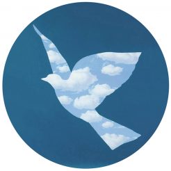 Paperweight Magritte, l'oiseau du ci Kunst en Kadootjes
