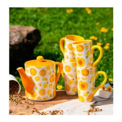 Theepot oranges Kunst en Kadootjes