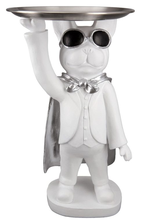 Witte Hond Figurine "Hero Dog" met schaaltje