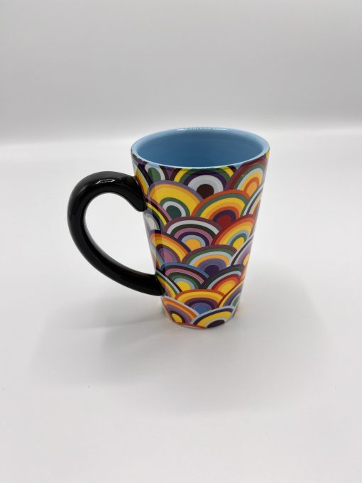 Mok met verschillende regenbogen (blauw)