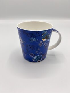 Blauw Mok met muzieknoten en vogels