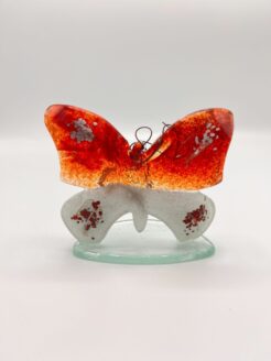 Glazen Vlinder - Wit en Rood