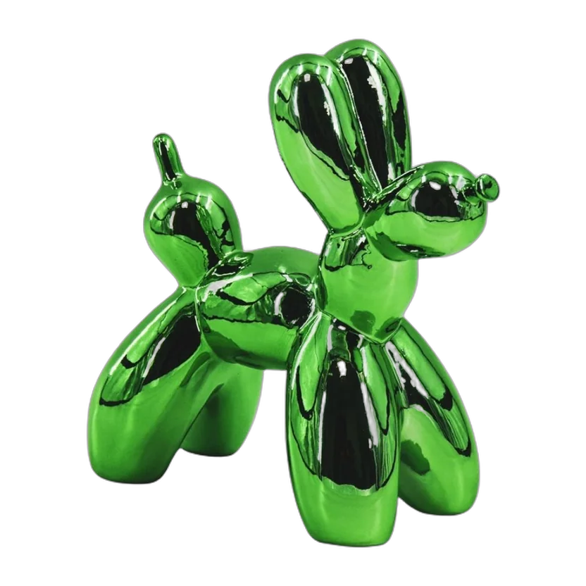 Balloon Dog Groen metallic 20x9x19