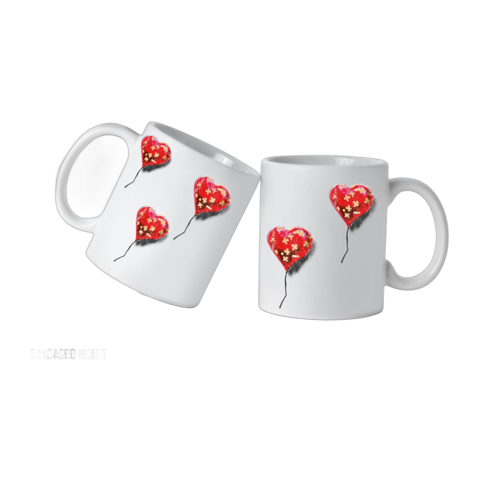 Banksy Keramische Mok 325ml – Bandaged Heart
