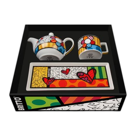 Britto 3-delige set met Theepot, Mok en Dienblad