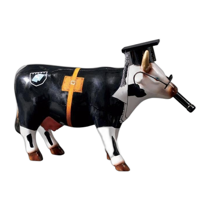 CowParade - Cow Doutora (medium ceramic)
