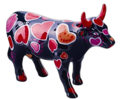 CowParade - Cow-ween of hearts (medium ceramic)