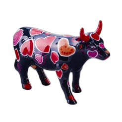 CowParade - Cow-ween of hearts (medium ceramic)