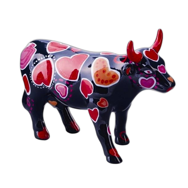 CowParade - Cow-ween of hearts (medium ceramic)