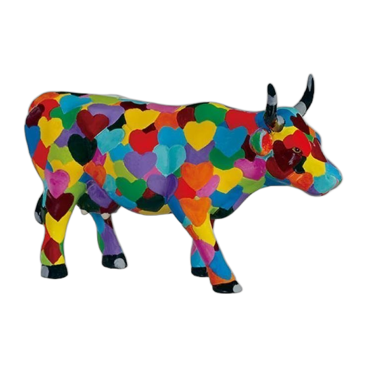 CowParade - Heartstanding Cow (medium resin)