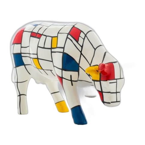 CowParade - Moondrian (medium ceramic)