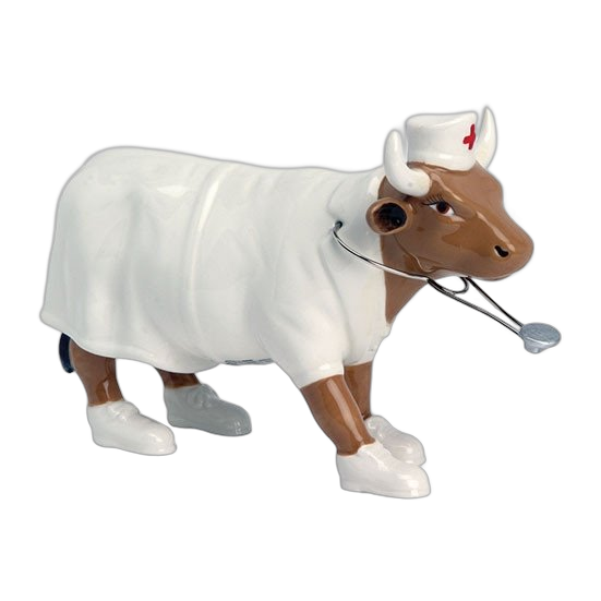 CowParade - Nurse Nightencow (medium ceramic)