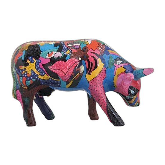 CowParade - Partying with Pi-COW-sso (medium ceramic)