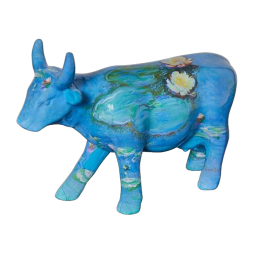 CowParade - Water Lilies (medium ceramic)