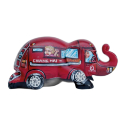 Elephant Parade - Chiang Mai Red Bus 15cm
