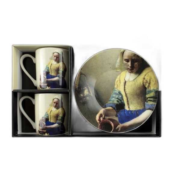 Espressoset (2 kopjes), Vermeer, Melkmeisje