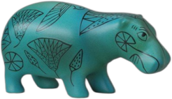 Faience Nijlpaard Miniatuur (Egytpian hypo)