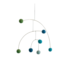 Hangende Kunst – Vilten Ballen (Blauw/Groen)