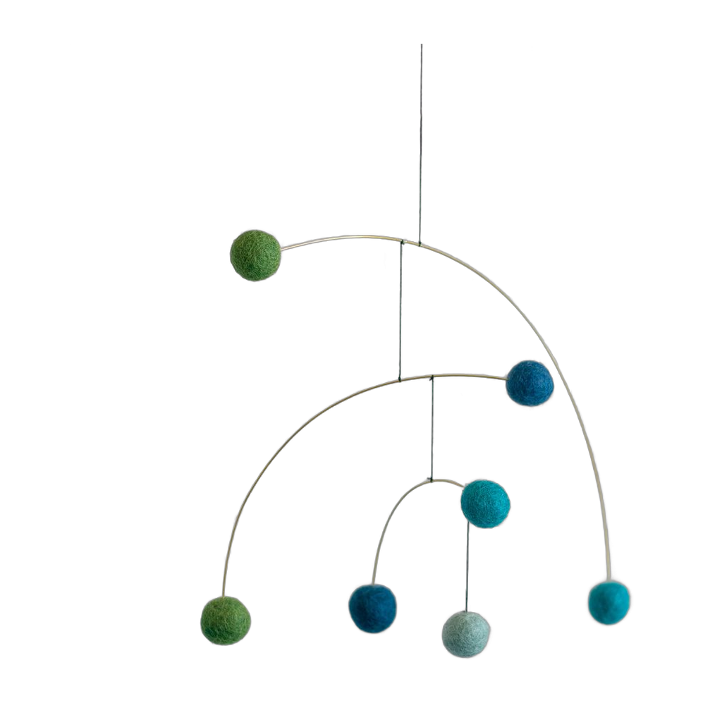 Hangende Kunst – Vilten Ballen (Blauw/Groen)