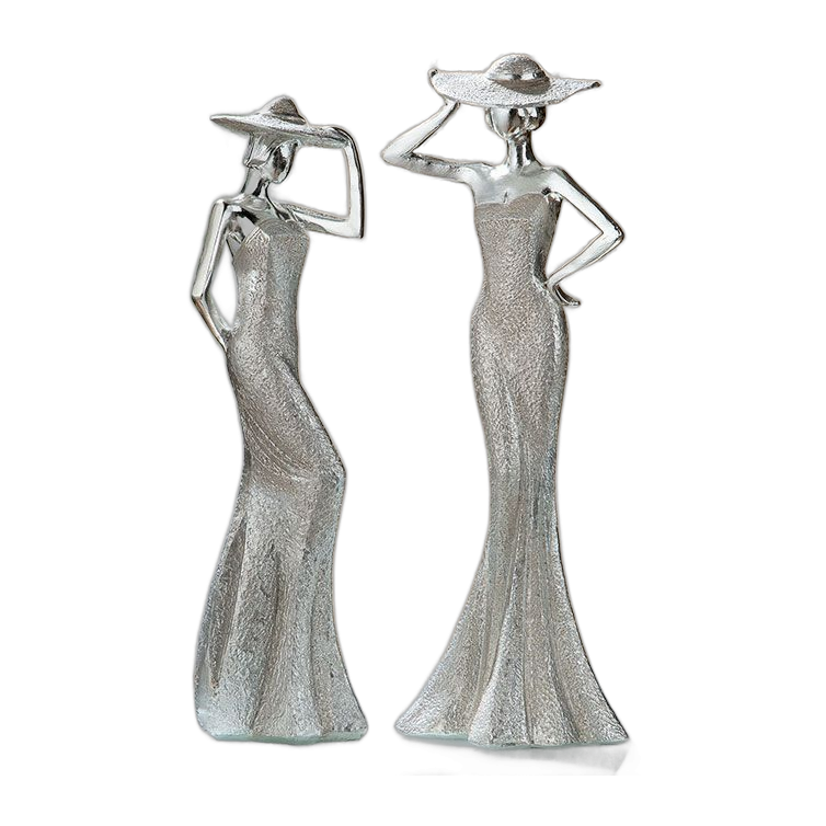 Lady Figurine set “Diva – handen op haar hoed”
