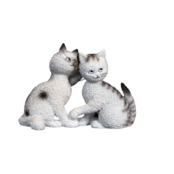 Les Confidences: Twee speelse witte katjes