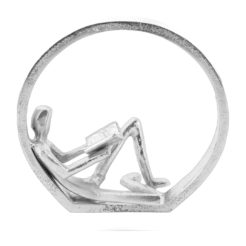Liggende lezer Zilver