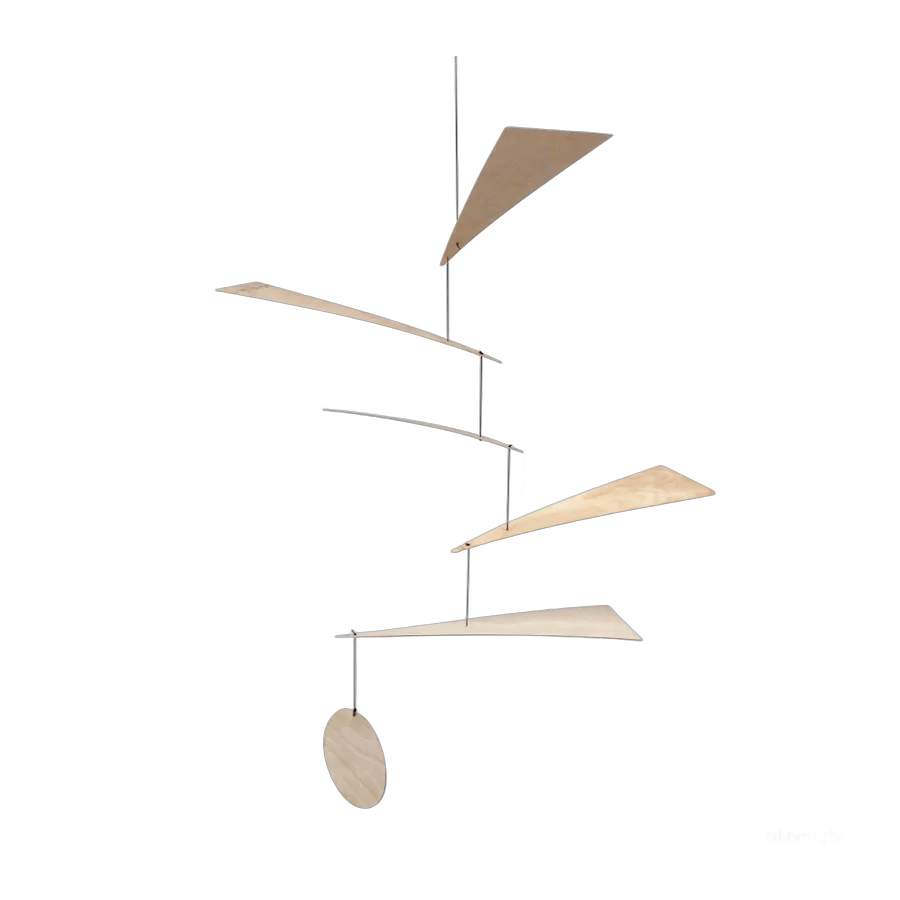 Mobilé bladeren, een houten hangdecoratie voor innerlijke rust (60×60)