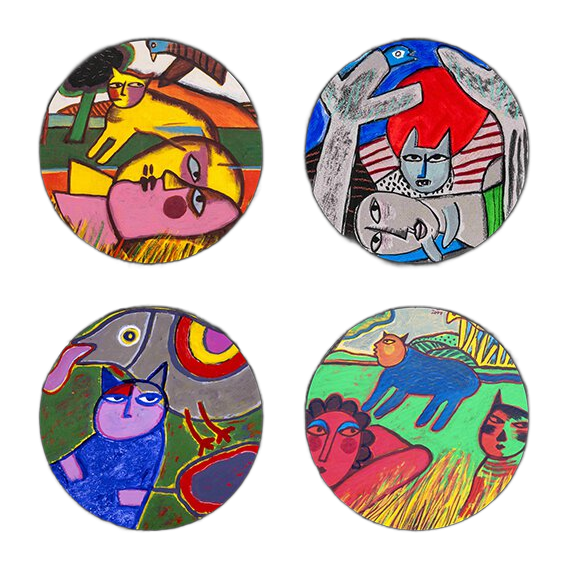 Onderzetters Corneille katten (coasters)
