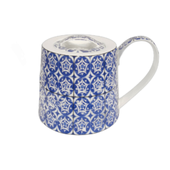 Theepot blauw/wit