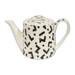 Theepot zwart/wit