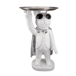 Witte Hond Figurine “Hero Dog” met schaaltje