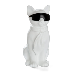 Zittende Witte Kat Figurine “Hero Cat”