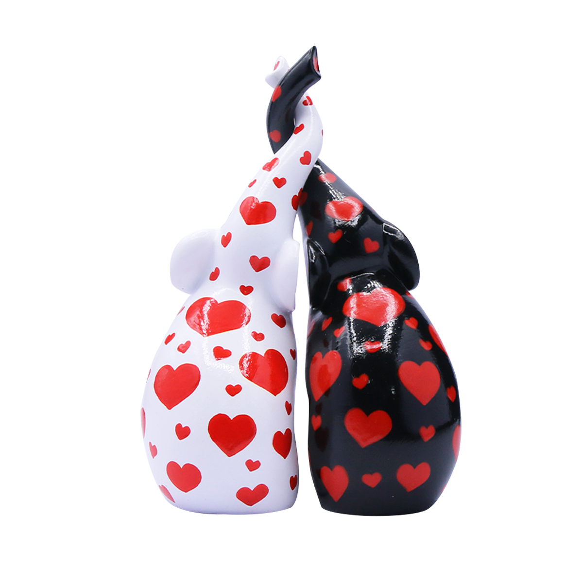 ONE Black & White Elephant with Red Heart – achterkant